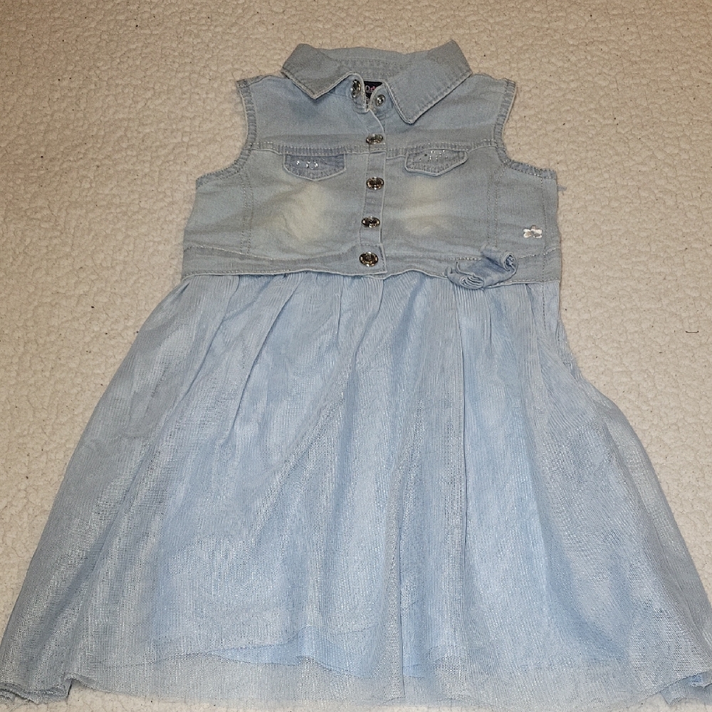 Limited Too Light Blue Button-Up Kids Dress